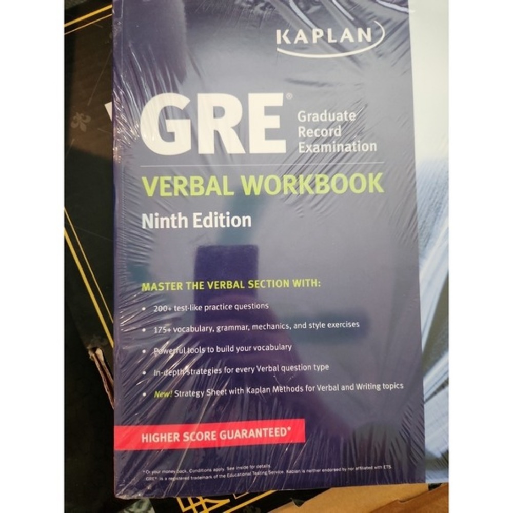 GRE Verbal Workbook (Kaplan Test‎ Prep) Ninth Edition New Sealed